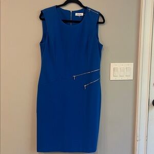 Calvin Klein Royal Blue Dress with Zipper Details